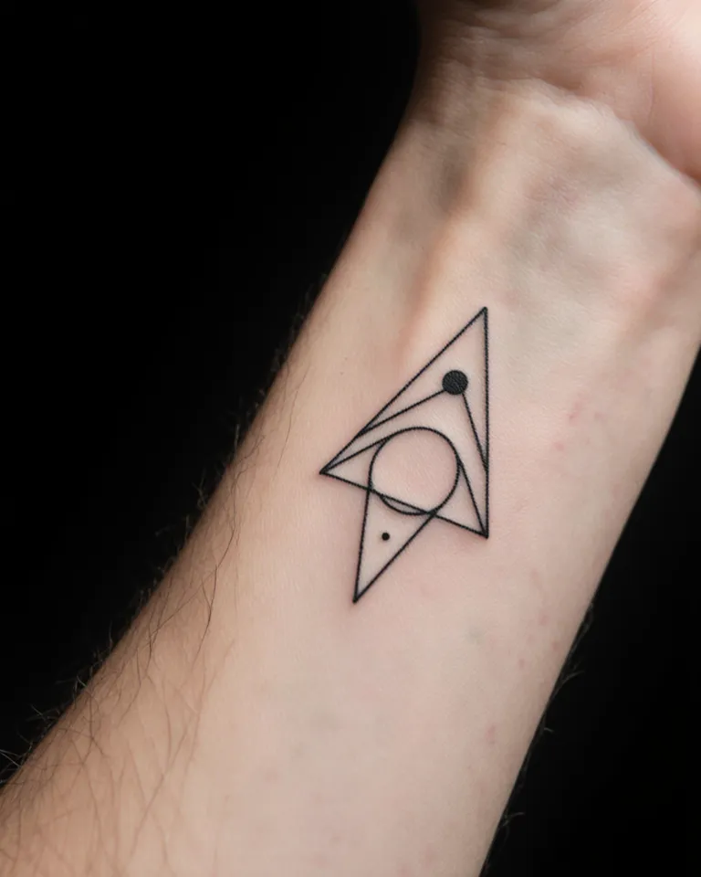 Illustration IA : tatouage géométrique au poignet